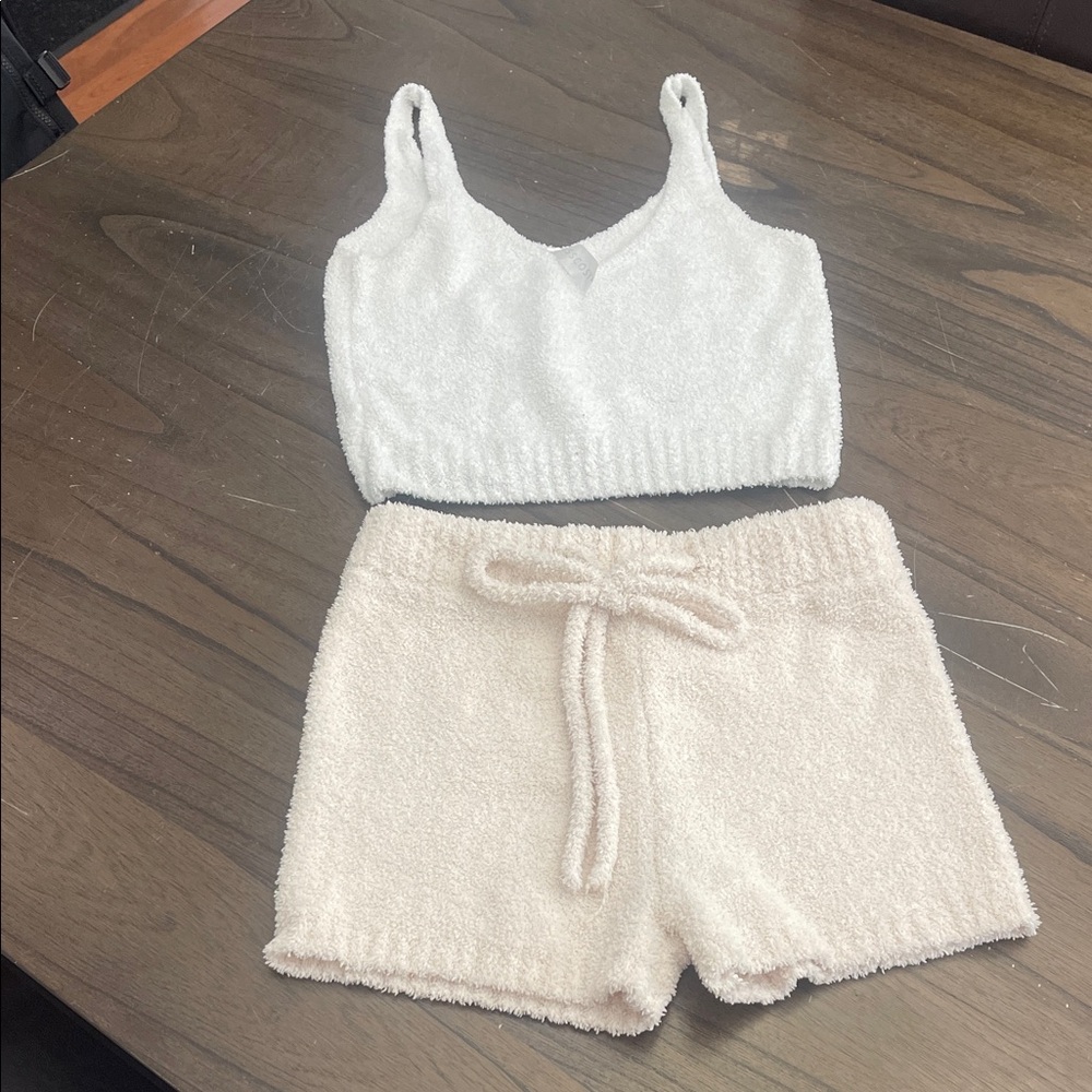 Cozy White and Cream Knit Lounge Set